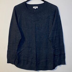 LOFT Outlet Women Gray Long Sleeve Sweater Size L